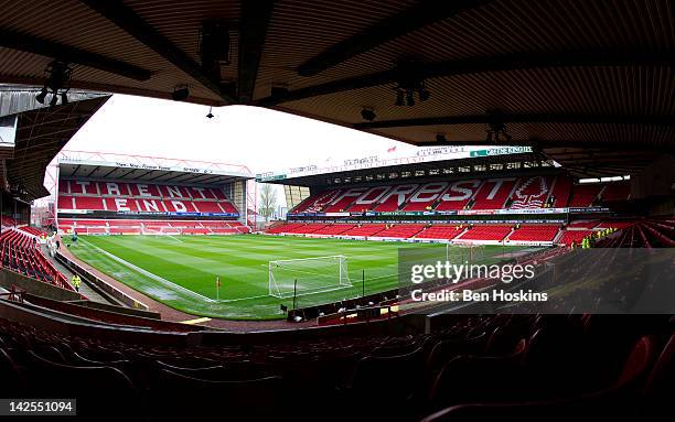 General view of The City Ground prior to the npower Championship match between Nottingham Forest and Bristol City at The City Ground on April 7, 2012...