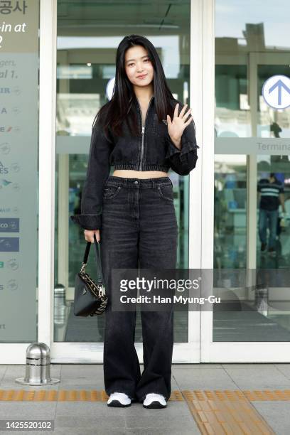 South Korean actress Kim Tae-Ri is seen on departure at Incheon International Airport on September 20, 2022 in Incheon, South Korea.