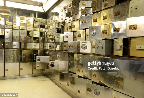 The safety deposit boxes broken into by robbers aftermath of the vaults of the Hatton Garden Safe Deposit Ltd on January 18,2022 in London, England....