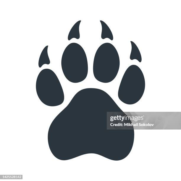 vector image of the silhouette of an animal paw - claw stock illustrations