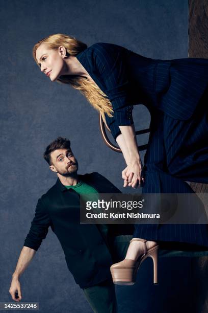 Actors Daniel Radcliffe and Evan Rachel Wood of 'Weird: The Al Yankovic Story' are photographed for Los Angeles Times on September 9, 2022 in...