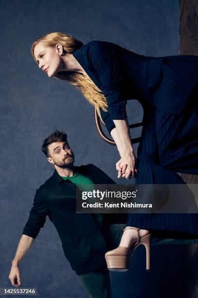 Actors Daniel Radcliffe and Evan Rachel Wood of 'Weird: The Al Yankovic Story' are photographed for Los Angeles Times on September 9, 2022 in...