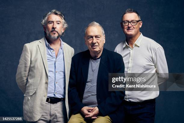 Actor Steve Coogan, director Stephen Frears and screenwriter Jeff Pope of 'The Lost King' are photographed for Los Angeles Times on September 9, 2022...