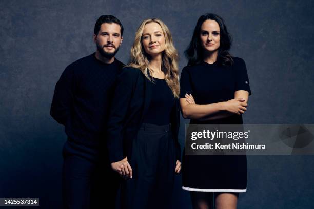 Actors Kit Harington, director Bess Wohl and Noemie Merlant of 'Baby Ruby' are photographed for Los Angeles Times on September 9, 2022 in Toronto,...