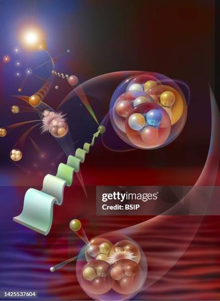 quantum physics drawing - photon stock illustrations