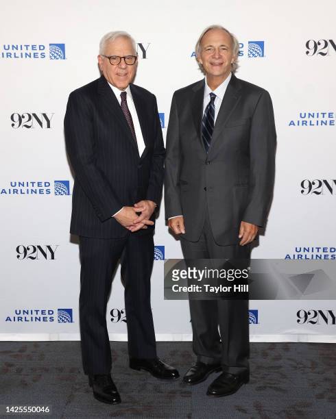 David Rubenstein and Ray Dalio attend their talk on "How to Invest" at 92NY on September 19, 2022 in New York City.