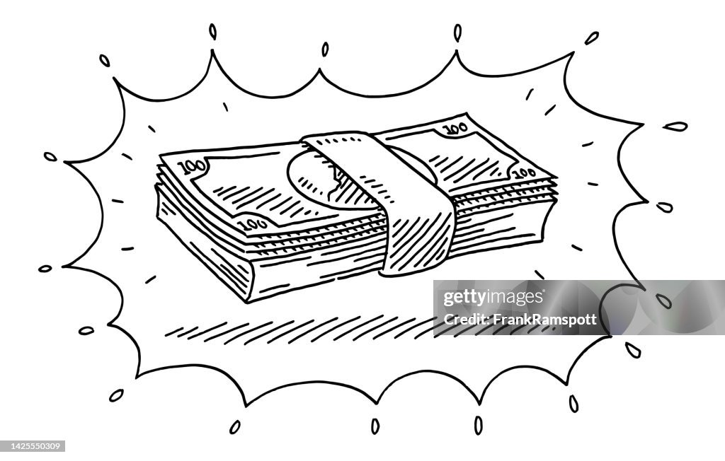 First Price Graphics First Price Wad Of Banknotes Drawing High-Res Vector Graphic - Getty Images