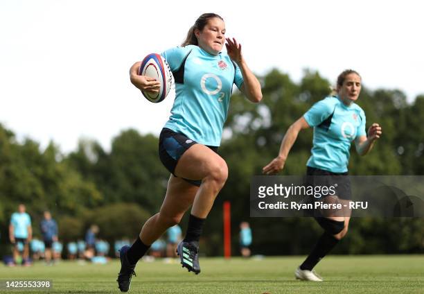 Jess Breach of England trains during a England Red Roses Training Session at Pennyhill Park on September 20, 2022 in Bagshot, England.