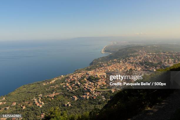 sea glimpses of the purple coast in calabria italy 1,palmi,reggio calabria,italy - reggio calabria stockfoto's en -beelden