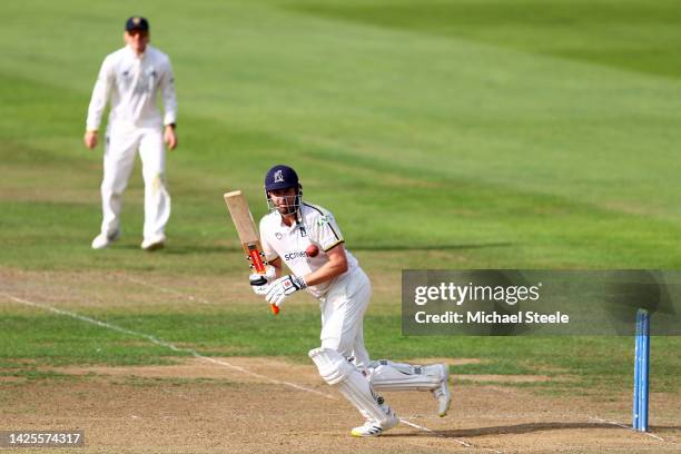 Dom Sibley of Warwickshire plays to the legside during day one of the LV=Insurance County Championship match between Gloucestershire and Warwickshire...
