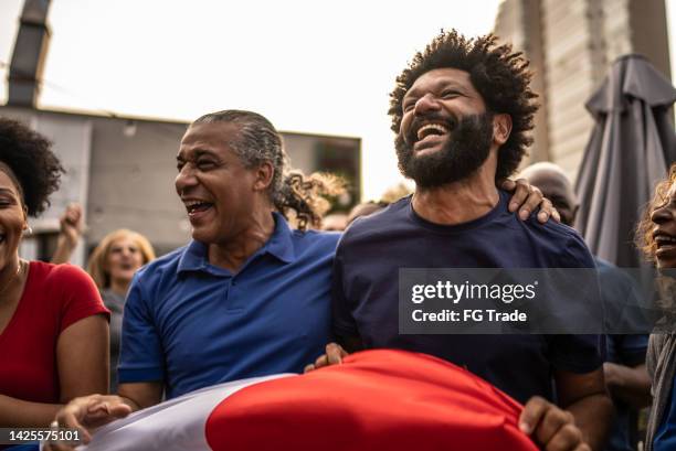 french team fans celebrating - france stock pictures, royalty-free photos & images