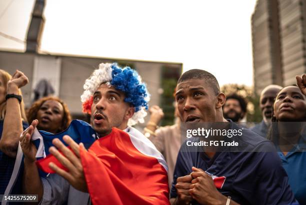 fans watching french team playing - fifa world cup pre tournament stock pictures, royalty-free photos & images