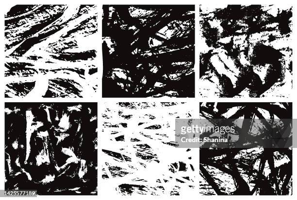 set of black and white scribble textures - analog stock illustrations