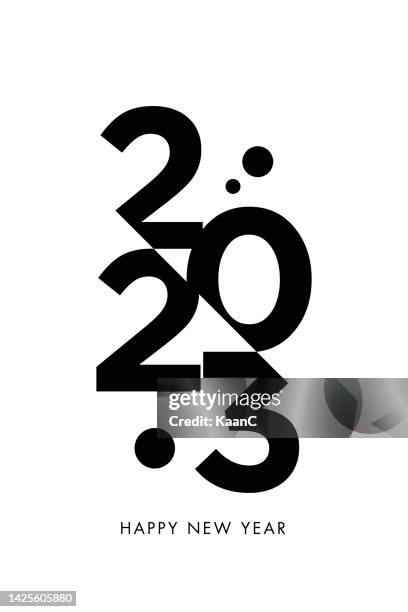 2023. neujahr. abstrakte zahlenvektorillustration. urlaubsdesign für grußkarte, einladung, kalender, etc. vektor-stock-illustration - 2023 stock-grafiken, -clipart, -cartoons und -symbole