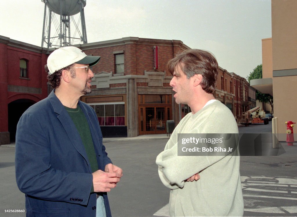 Thomas Schlamme and Aaron Sorkin at Disney Studios