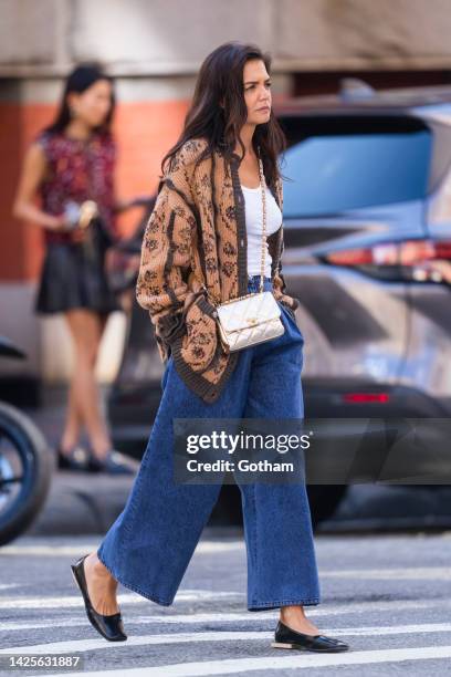 Katie Holmes is seen in Tribeca on September 20, 2022 in New York City.