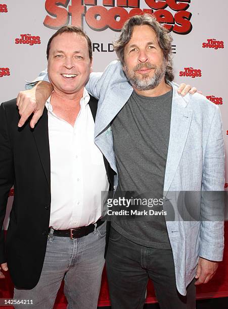 Directors Bobby Farrelly and Peter Farrelly arrive at 'The Three Stooges' Los Angeles premiere at Grauman's Chinese Theatre on April 7, 2012 in...