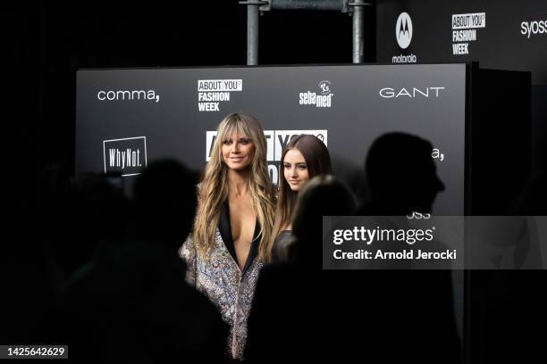 Heidi Klum and Leni Klum are seen during Milan Fashion Week Womenswear Spring/Summer 2023 on September 20, 2022 in Milan, Italy.