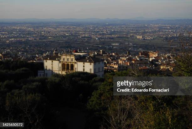Villa Lancellotti in Frascati and the outskirts of Rome in the background.