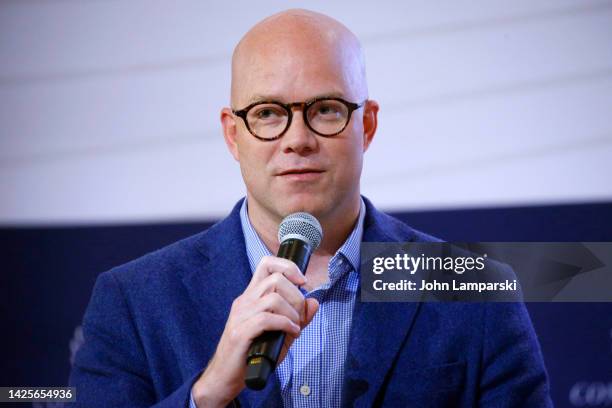 Davis Smith, CEO, Cotopaxi, speaks on stage during The Global Faith and Media Index : A Groundbreaking Study of Attitudes and Perceptions Regarding...