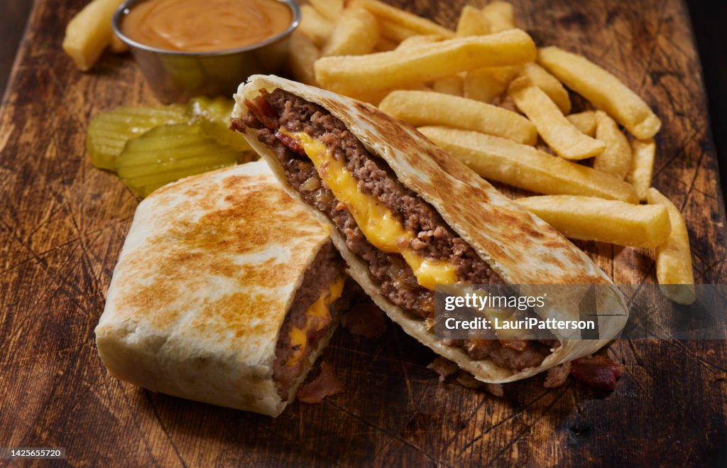 Double Bacon Cheese Burger Crunch Wrap