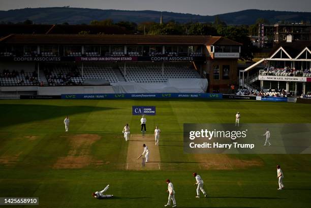 General view of play during Day One of the LV= Insurance County Championship match between Somerset and Northamptonshire at Cooper Associates County...