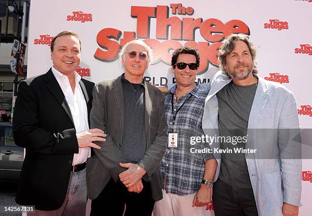 Director Bobby Farrelly, actor Larry David, Oren Aviv, Chief Marketing Officer, 20th Century Fox and director Peter Farrelly arrive at the premiere...