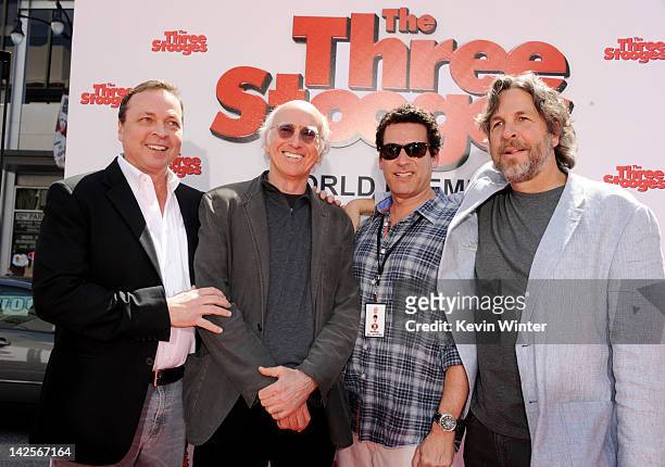 Director Bobby Farrelly, actor Larry David, Oren Aviv, Chief Marketing Officer, 20th Century Fox and director Peter Farrelly arrive at the premiere...