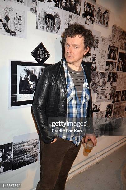 Michel Gondry attends the Michel Gondry Exhibition Preview at La Blanchisserie Restaurant Gallery on April 7, 2012 in Paris, France.