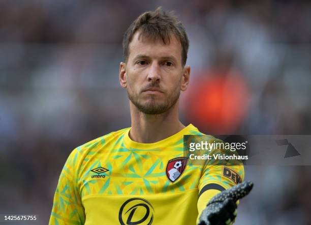 Bournemouth goalkeeper Neto during the Premier League match between Newcastle United and AFC Bournemouth at St. James Park on September 17, 2022 in...