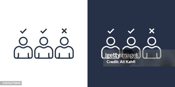 group selection icon - competitive intelligence icon stock illustrations