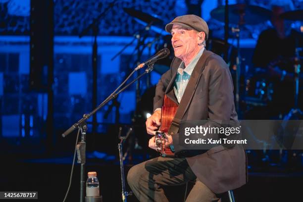 James Taylor performs in concert during the Guitar BCN at Palau de la Musica Catalana on September 20, 2022 in Barcelona, Spain.