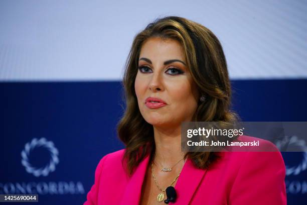 Morgan Ortagus, Founder, Polaris National Security speaks on stage during In the Room: A Memoir into the Abraham Accords at The 2022 Concordia Annual...