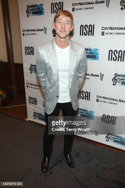 Songwriter of the Year honoree, Ashley Gorley attends NSAI 2022 Nashville Songwriter Awards at Ryman Auditorium on September 20, 2022 in Nashville,...