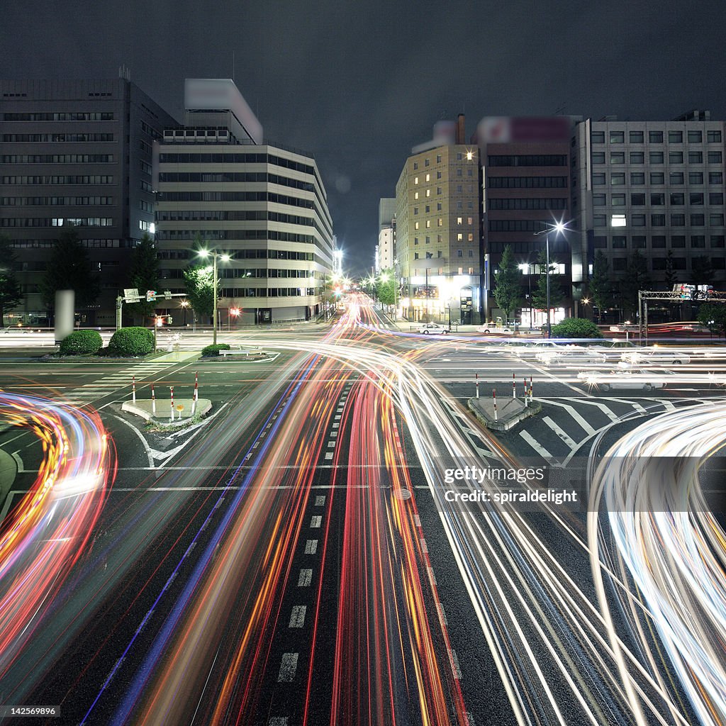 Long exposure of light trails