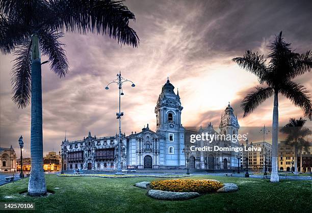 lima cathedral - lima peru stock pictures, royalty-free photos & images