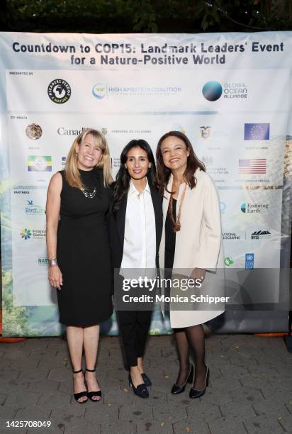 Jennifer Morris, CEO, The Nature Conservancy, Razan al Mubarak, President, International Union for Conservation of Nature, and Andrea Meza, Deputy...