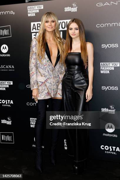 Heidi Klum and Leni Klum attend the ABOUT YOU Fashion Show during the ABOUT YOU Fashion Week Milan 2022 at Zona Farini on September 20, 2022 in...