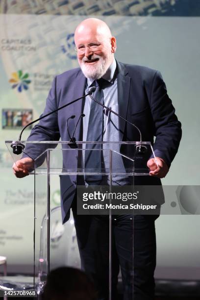 Frans Timmermans, Executive Vice-President of the European Commission, speaks onstage during Countdown to COP15: Landmark Leaders' Event for a...
