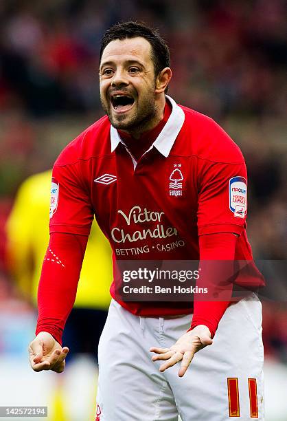 Andy Reid of Nottingham shouts during the npower Championship match between Nottingham Forest and Bristol City at The City Ground on April 7, 2012 in...