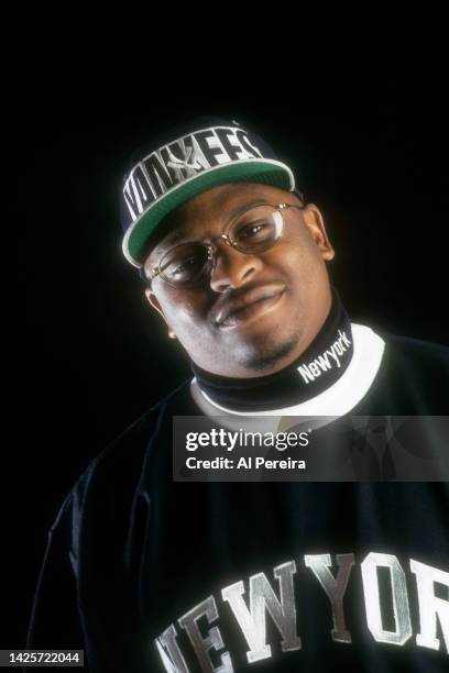 Rapper Scarface of The Geto Boys appears in a portrait wearing a New York Yankees Sweatshirt and baseball cap taken on September 10, 1994 in New York...