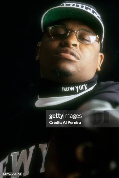 Rapper Scarface of The Geto Boys appears in a portrait wearing a New York Yankees Sweatshirt and baseball cap taken on September 10, 1994 in New York...