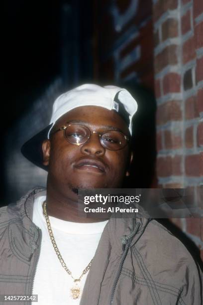 Rapper Scarface of The Geto Boys appears in a portrait wearing a New York Yankees Sweatshirt and baseball cap taken on September 10, 1994 in New York...