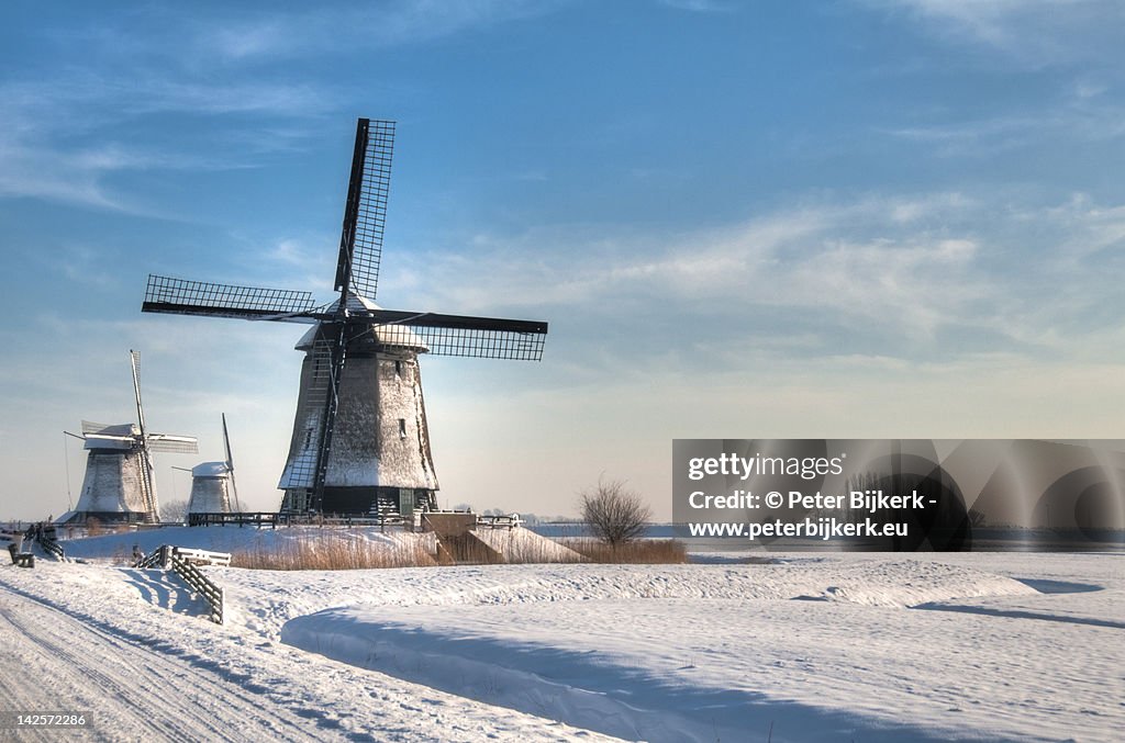 Windmills in winter