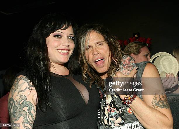 Mia Tyler and Steven Tyler attend the Andrew Charles Presents 'The Click Clack Boom' Hosted by Andy Hilfiger with Photo Exhibit by Mia Tyler event at...