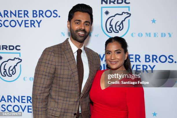 Hasan Minhaj and Beena Patel attend NRDC's "Night Of Comedy" Honoring Anna Scott Carter at Casa Cipriani on September 20, 2022 in New York City.