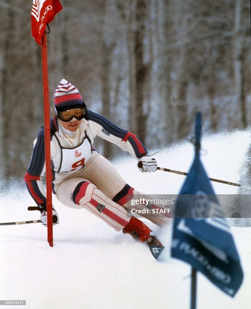 Hanni Wenzel from Liechtenstein clears a