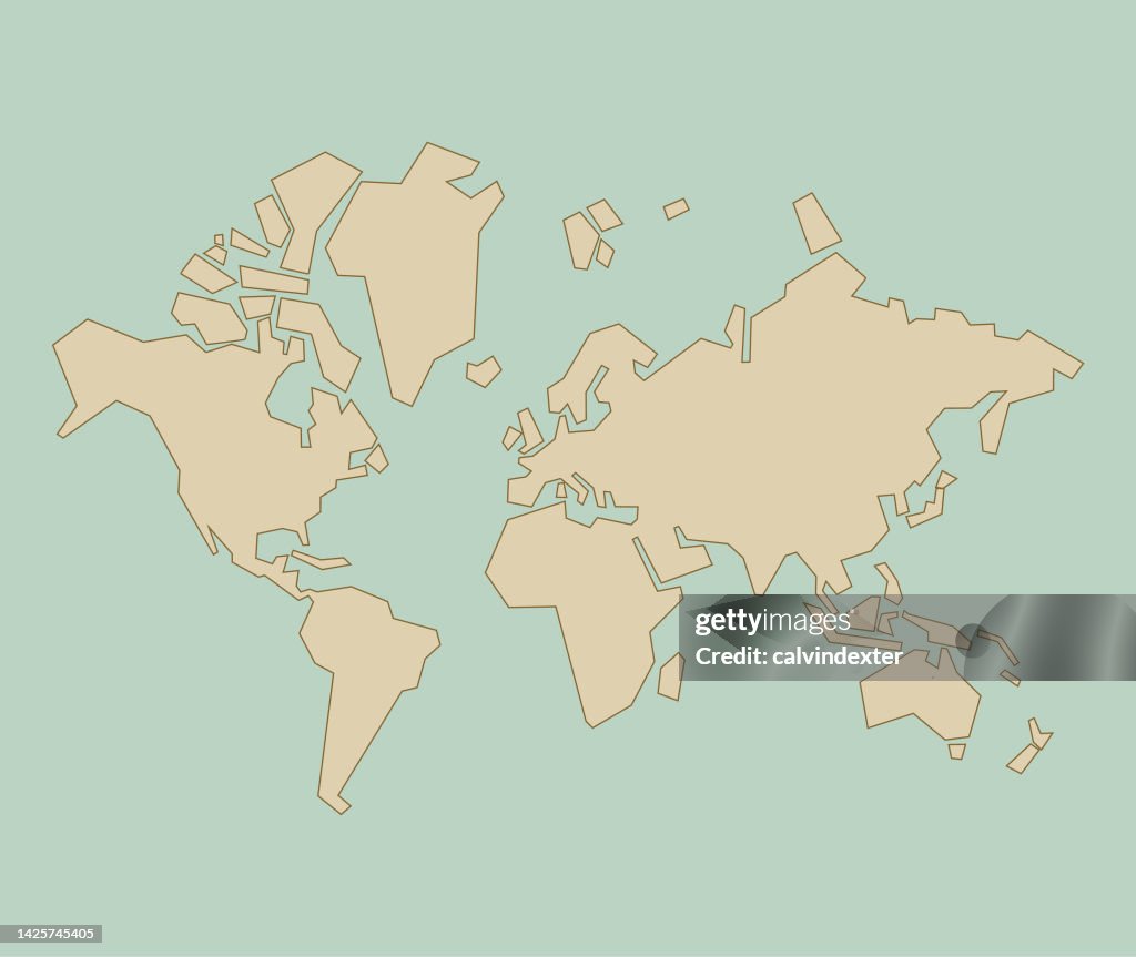 World Map Design With Editable Strokes High-Res Vector Graphic - Getty ...
