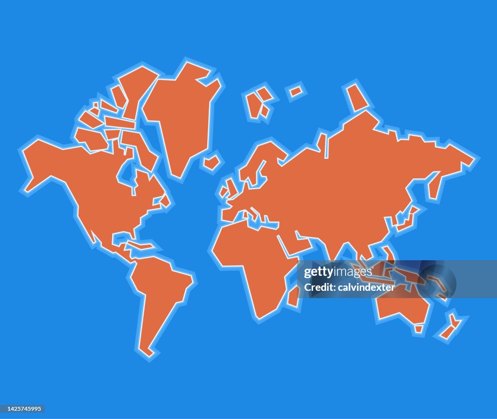 World Map Design With Editable Strokes High-Res Vector Graphic - Getty ...