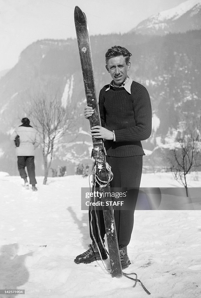 French skier Henri Oreiller poses 02 Feb